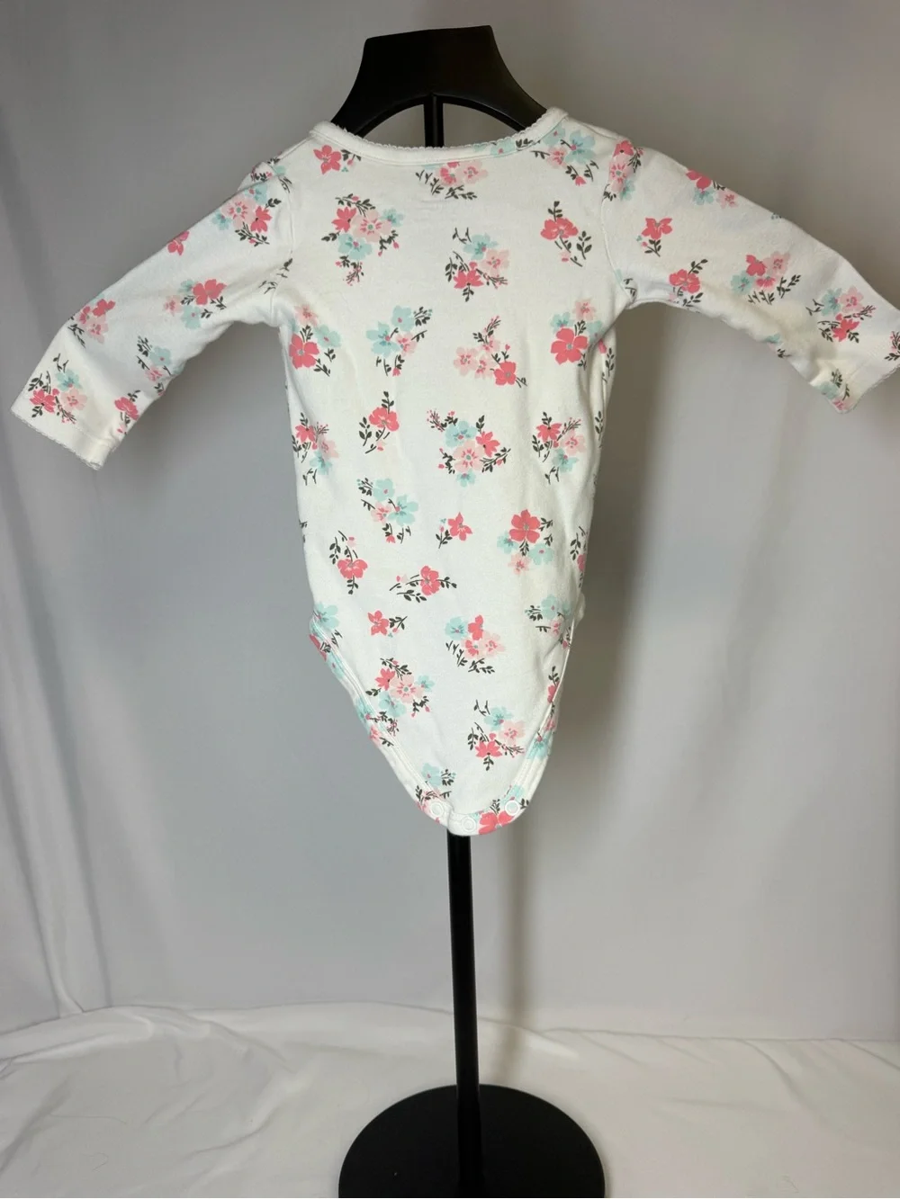 Carter’s Baby Girl Floral Long Sleeve Onesie Bodysuit 9 Months Pink Blue